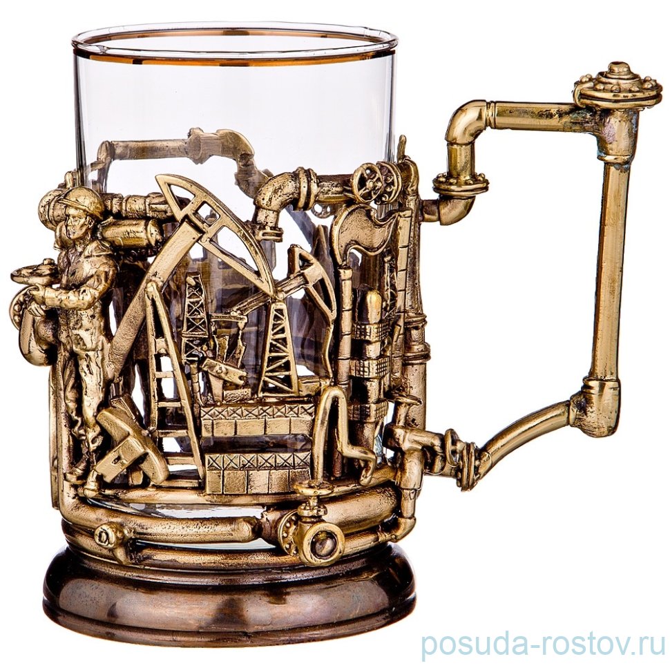 Подстаканник латунь "Нефтяники" / 196762 Подстаканник латунь "Нефтяники" / 196762
