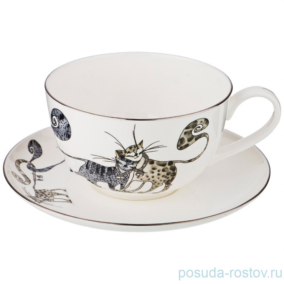 Чайная пара 300 мл 1 шт "Котики" / 195092 Чайная пара 300 мл 1 шт "Котики" / 195092