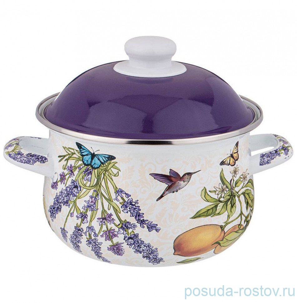 Кастрюля 18 х 11 см с крышкой эмалированная 2 л "provence" / 274429 Кастрюля 18 х 11 см с крышкой эмалированная 2 л "provence" / 274429