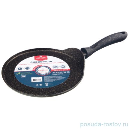 Блинница 24 см &quot;Agness /Премиум /Черное золото&quot; / 228861