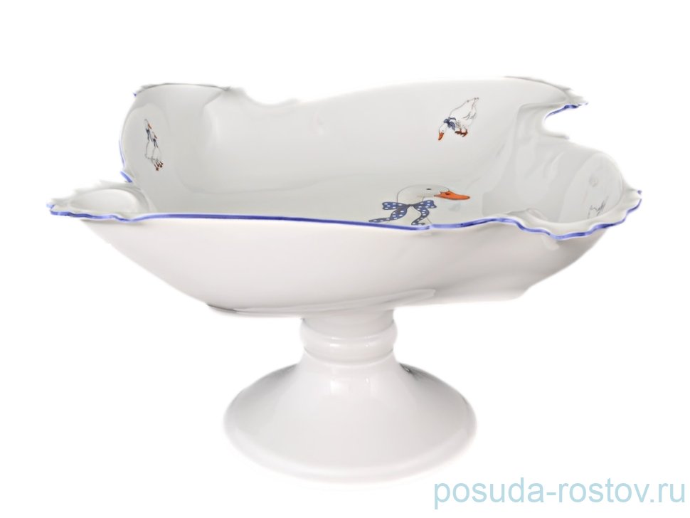 Салатник 31 см витой квадратный н/н "Корона /Гуси" / 042243