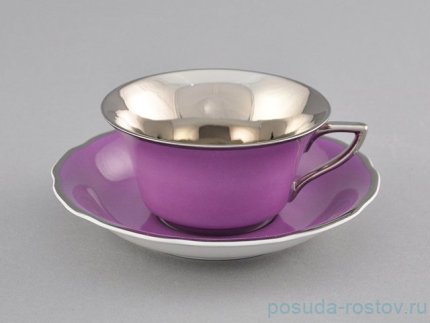 Чайная пара 100 мл &quot;Виндзор /Фиолетовая с платиной&quot; / 158716