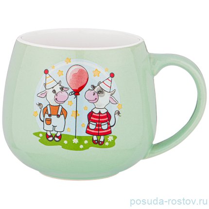 Кружка 350 мл &quot;милая коровка /зеленая&quot; / 227182