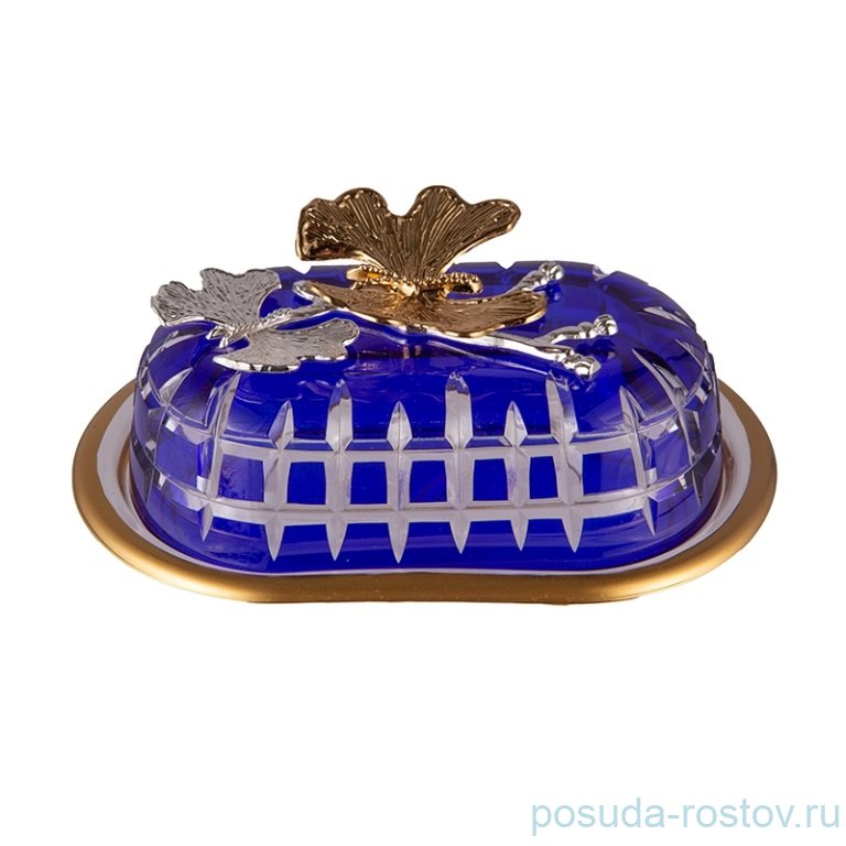 Масленка 20 см синяя "Бабочки" / 233595