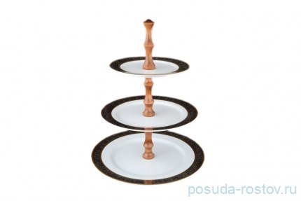 Этажерка 3-х ярусная &quot;Опал /Платина с золотом&quot; / 006546