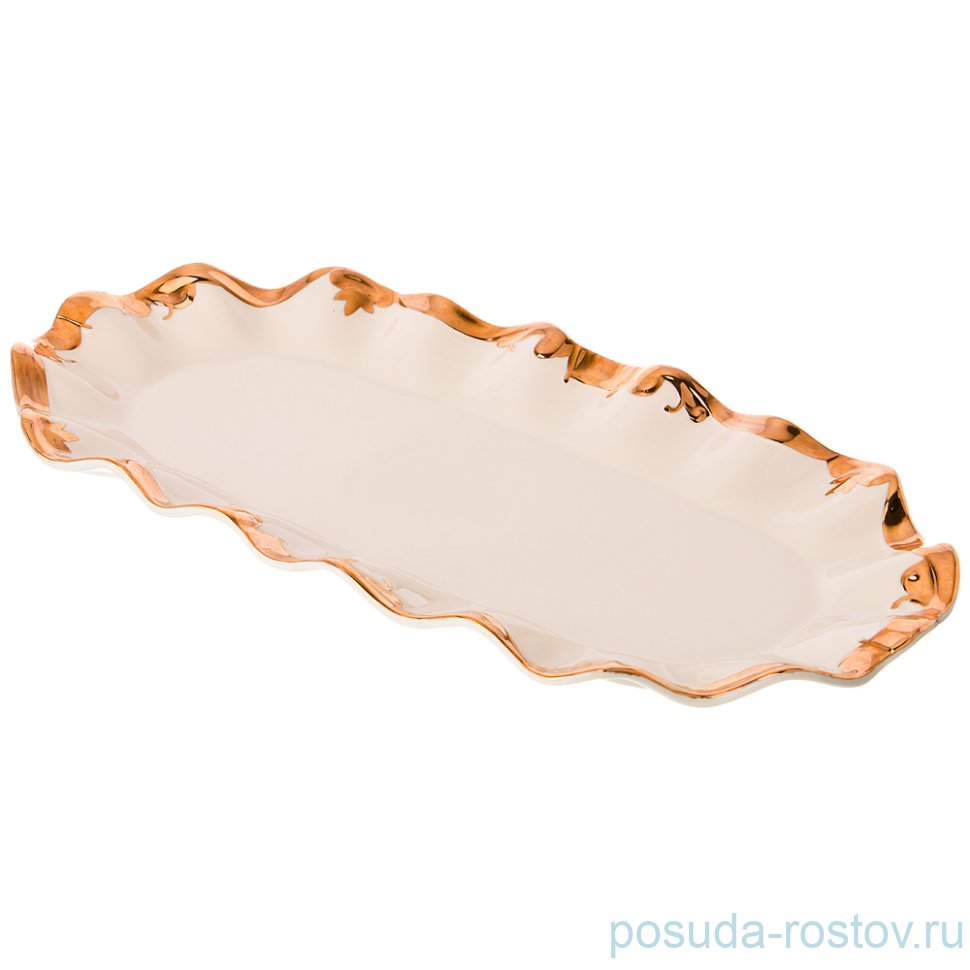 Блюдо 36,8 см прямоугольное "золотая окантовка" / 194607
