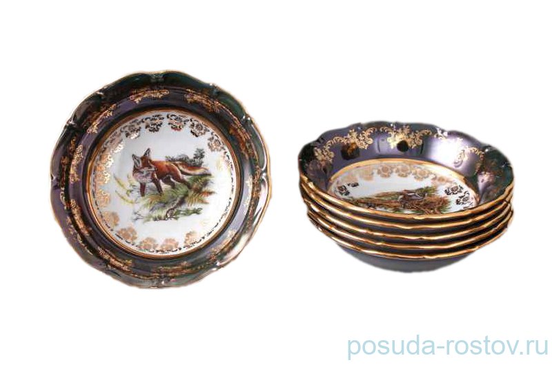 Набор салатников 13 см 6 шт Bohemia Porcelan Moritz Zdekauer 1810 s.r.o. "Магнолия /Охота зелёная" / 038358 Набор салатников 13 см 6 шт Bohemia Porcelan Moritz Zdekauer 1810 s.r.o. "Магнолия /Охота зелёная" / 038358