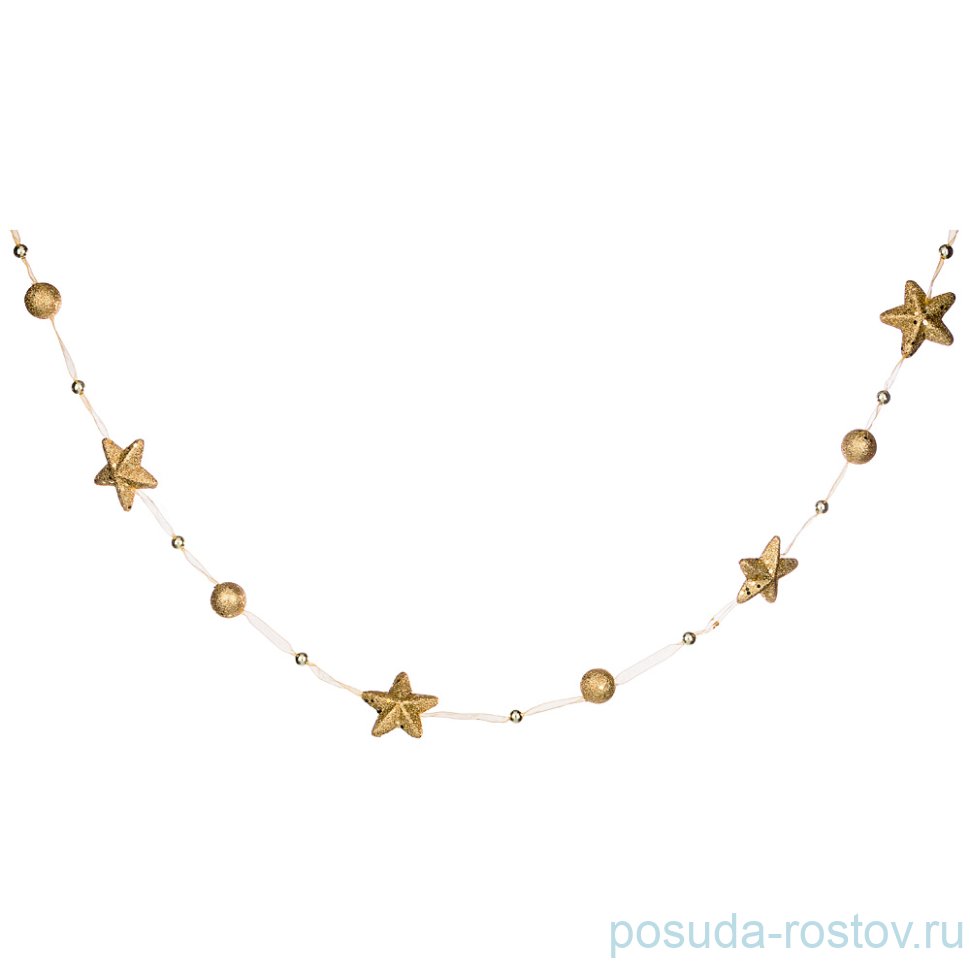 Декоративное изделие 100 см "Бусы /Звезды золотые" / 202349