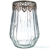 Ваза для цветов 16 х 21 см декоративная с металлическими элементами / 209370