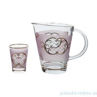 Набор для воды 7 предметов (кувшин + 6 стаканов по 250 мл) розовый &quot;Лепка&quot; / 169659