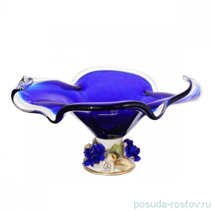 Ваза для конфет 24 х 18 х 14 см н/н синяя &quot;W. Cristal /Персия /Муранское стекло&quot; / 212797