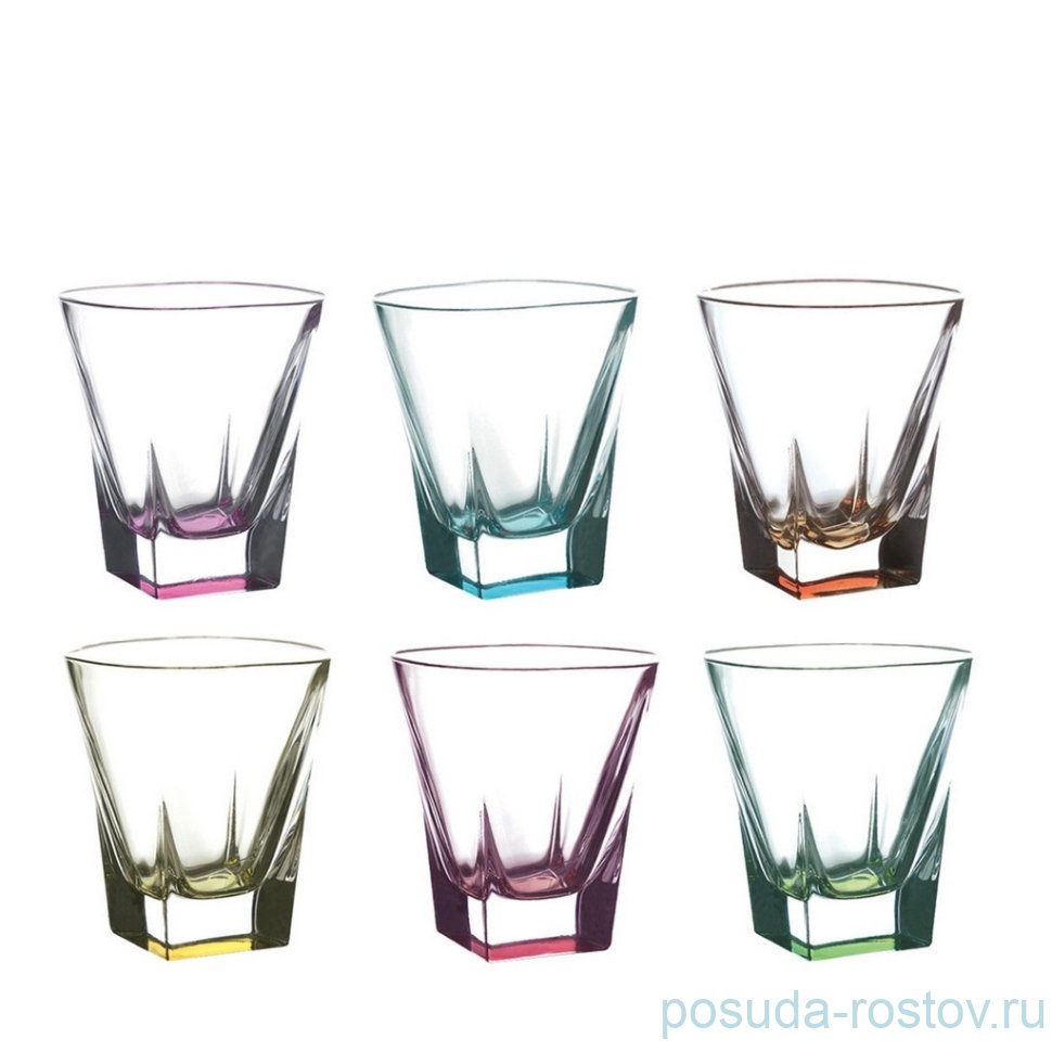 Стакан для виски 270 мл 1 шт голубой "Фьюжн /разноцветное дно" / 166063