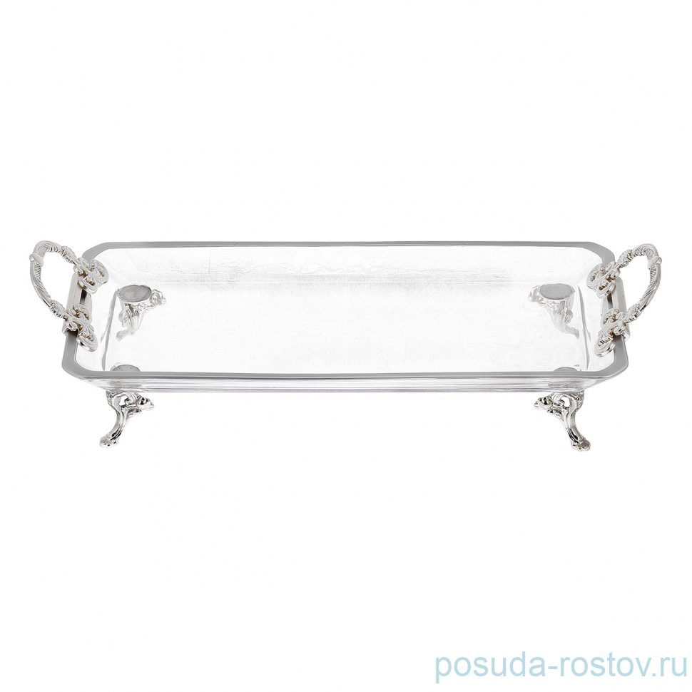 Блюдо прямоугольное 30 х 13 х 5 см н/н с ручками металл "Серебряный ободок" / 363974 Блюдо прямоугольное 30 х 13 х 5 см н/н с ручками металл "Серебряный ободок" / 363974