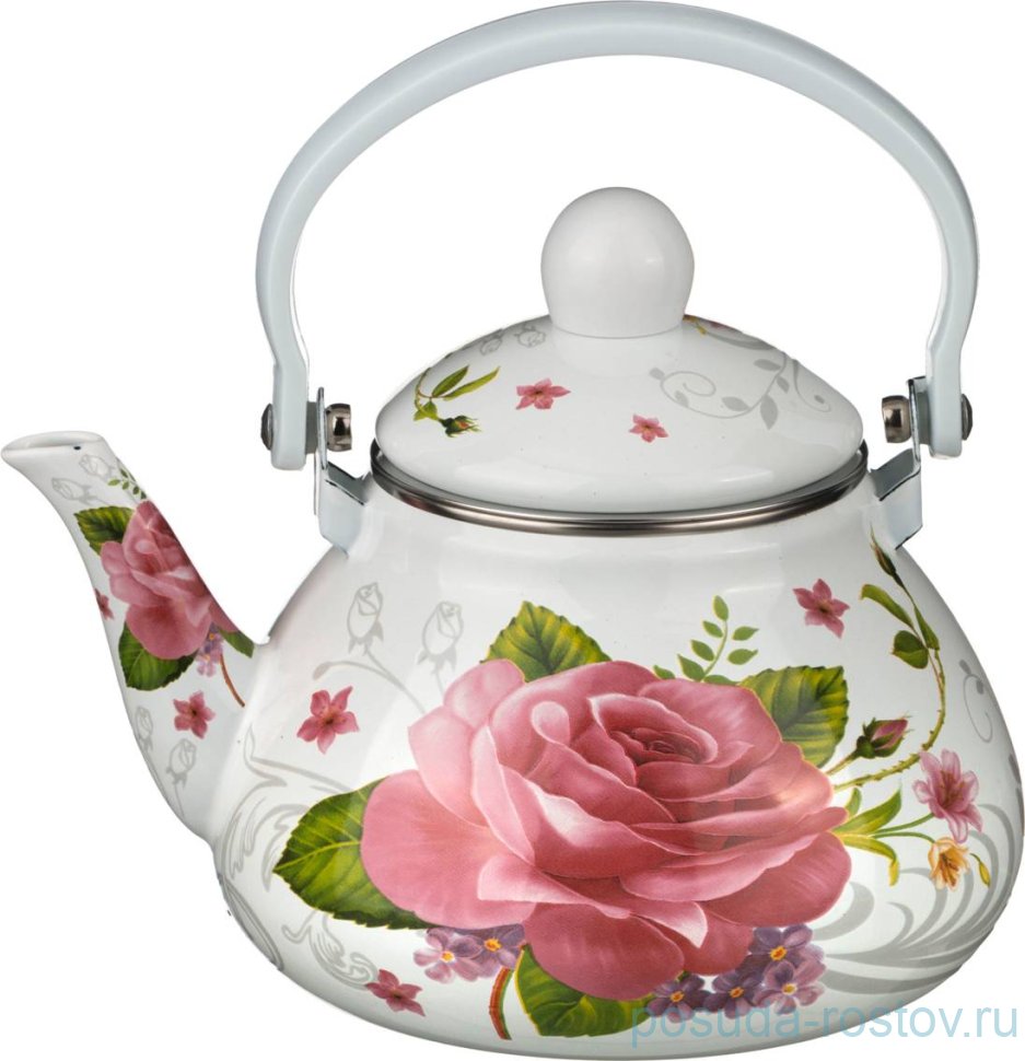 Чайник 1,3 л эмалированный с фильтром "Пленительная роза" / 196169