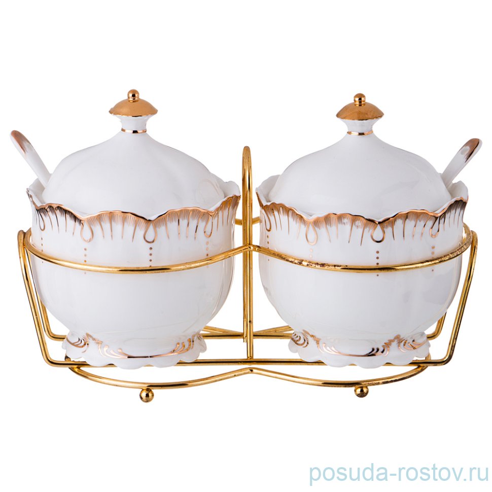 Набор сахарниц 2 шт с ложками на подставке "герцогиня" / 192579 Набор сахарниц 2 шт с ложками на подставке "герцогиня" / 192579