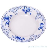 Набор тарелок 23 см 6 шт глубокие &quot;Бернадотт /Синие розы&quot; / 023783