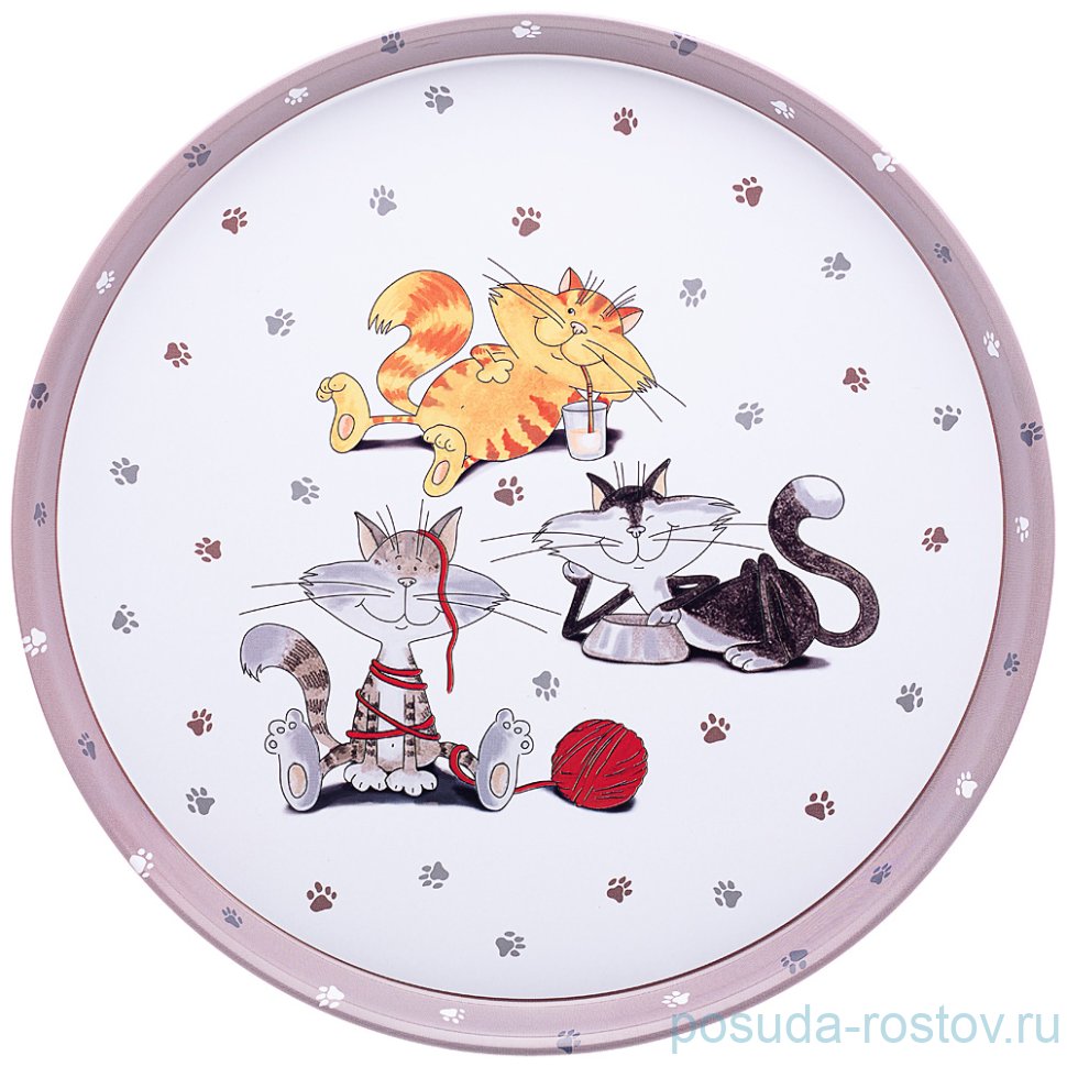 Поднос 33 х 2,1 см сервировочный "Весёлые друзья" / 234924 Поднос 33 х 2,1 см сервировочный "Весёлые друзья" / 234924