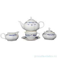 Чайный сервиз на 6 персон 15 предметов &quot;Николь /Синие цветы&quot; / 036223