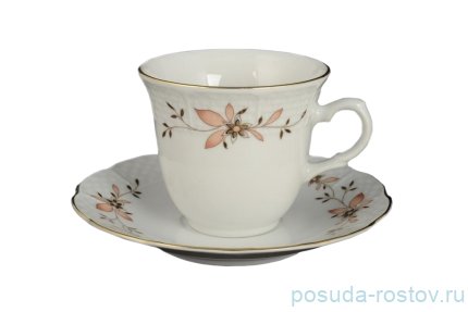 Чайная пара 220 мл 1 шт высокая &quot;Менуэт /Цветочное пробуждение&quot; / 242498