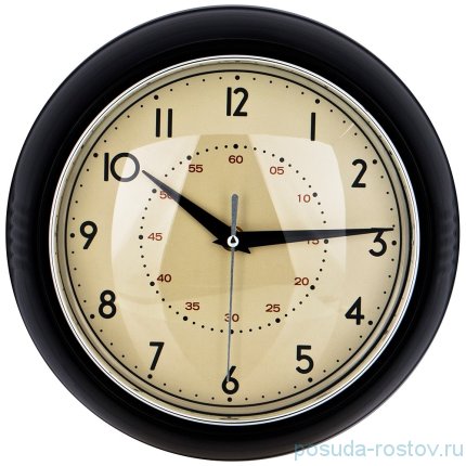 Часы настенные 23 см кварцевые черные &quot;LOVELY HOME&quot; / 188031