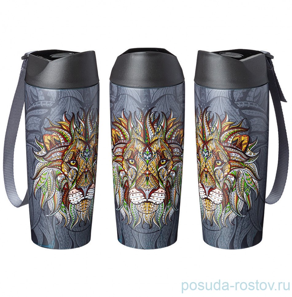 Термокружка 380 мл с кнопкой-стоппером "Лев" / 271970 Термокружка 380 мл с кнопкой-стоппером "Лев" / 271970