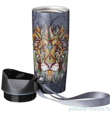 Термокружка 380 мл с кнопкой-стоппером &quot;Лев&quot; / 271970