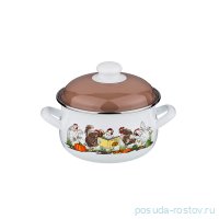 Кастрюля 16 х 10 см с крышкой эмалированная 1,7 л &quot;Куриный переполох&quot;  / 199001
