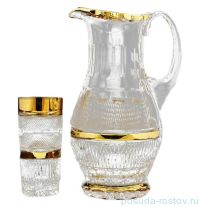 Набор для воды 7 предметов (кувшин 1,3 л + 6 стаканов по 350 мл) &quot;Max Crystal /Хрусталь с золотом&quot; / 133012