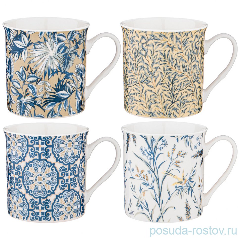 Набор кружек 350 мл 4 шт "break time /текстиль" / 228765