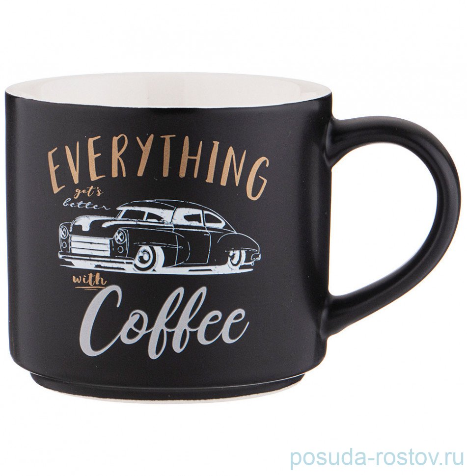 Кружка 470 мл чёрная "Vintage garage" / 312894