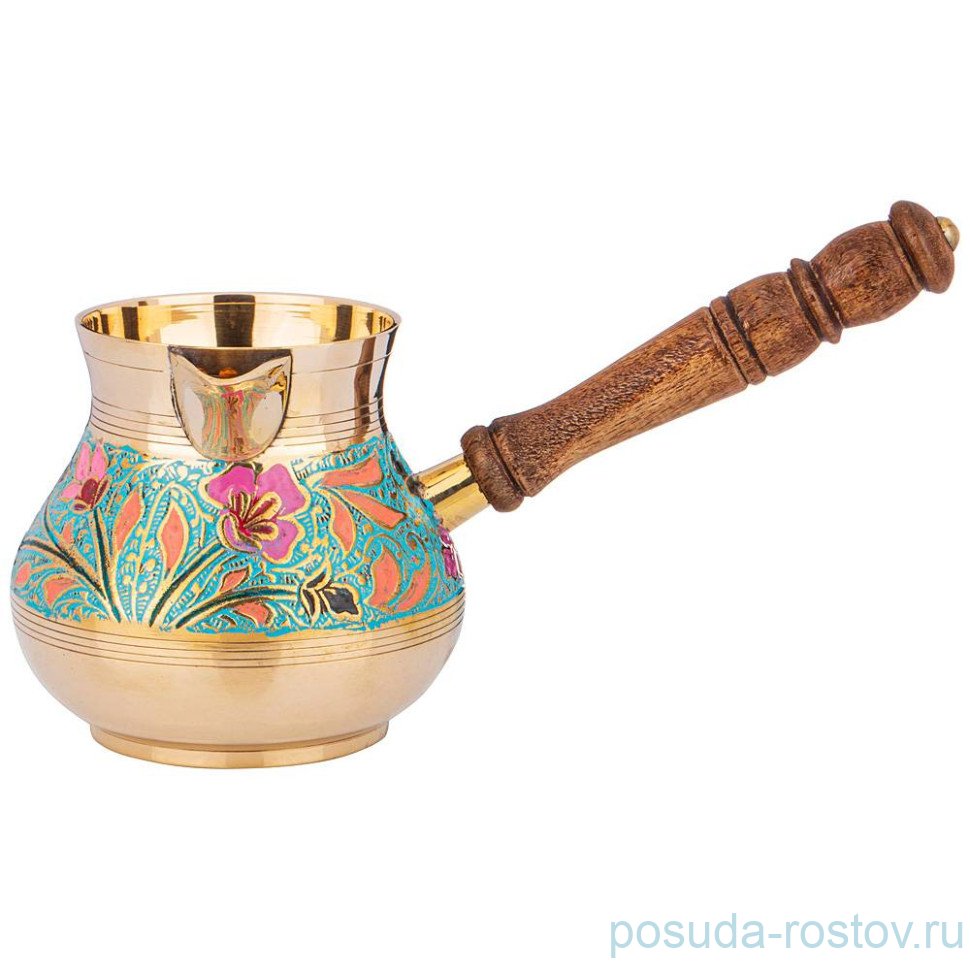 Турка 600 мл латунь цветная эмаль бирюзовая "Graving Color" / 278875 Турка 600 мл латунь цветная эмаль бирюзовая "Graving Color" / 278875