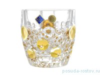 Стаканы для виски 350 мл 6 шт &quot;Lisboa /Золотые шары&quot; хрусталь Йиглава / 208004