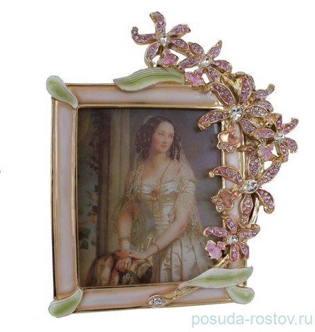 Фоторамка 30 см розовая  Royal Classics "Цветы /Стразы" / 105979