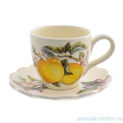 Чайная пара 250 мл 1 шт &quot;Artigianato ceramico /Лимоны&quot; / 156798