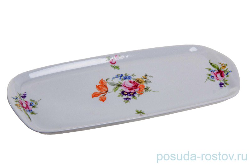 Поднос 35 см прямоугольный "Полевой цветок" / 013277 Поднос 35 см прямоугольный "Полевой цветок" / 013277