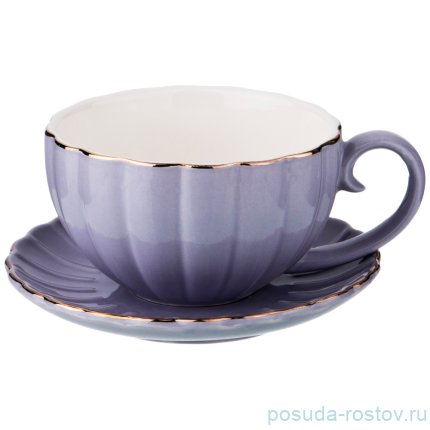 Чайный сервиз на 6 персон 15 предметов &quot;Фиолет /Золото&quot; / 186992