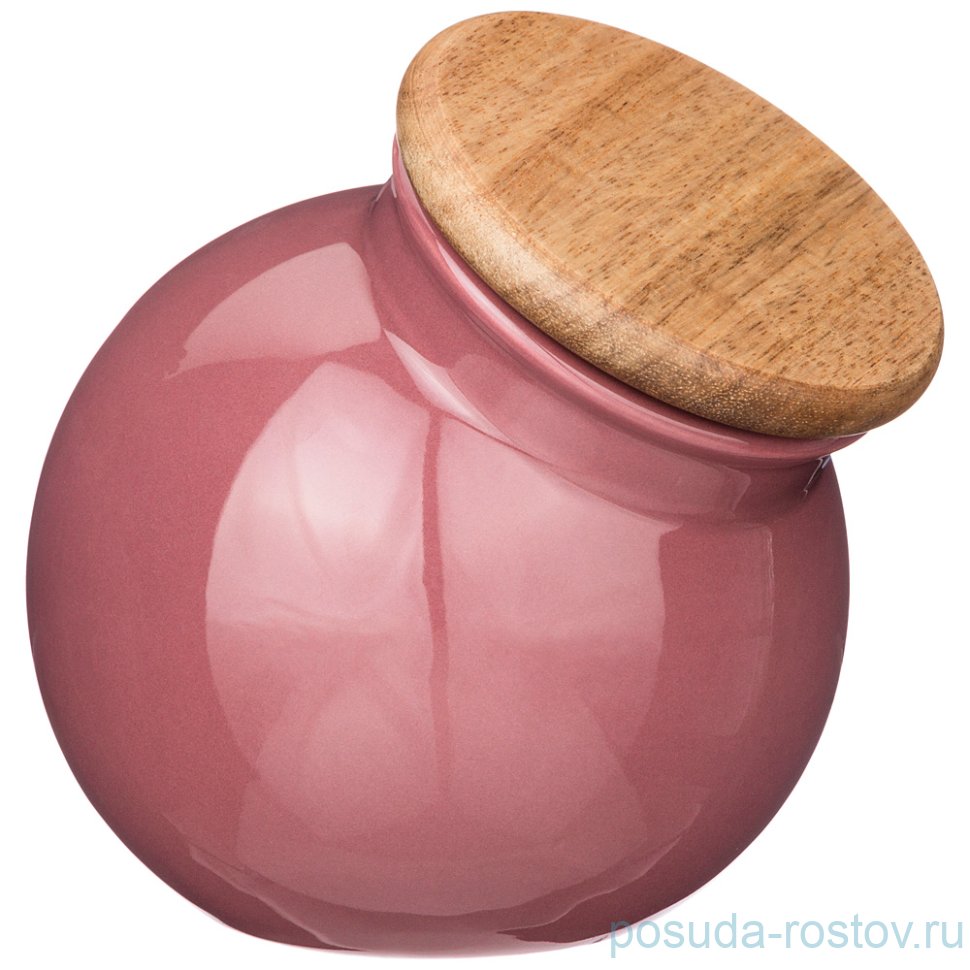 Банка для сыпучих продуктов 800 мл с деревянной крышкой 13,5 х 13 х 14 см "Fusion /Брусничный" / 236126 Банка для сыпучих продуктов 800 мл с деревянной крышкой 13,5 х 13 х 14 см "Fusion /Брусничный" / 236126