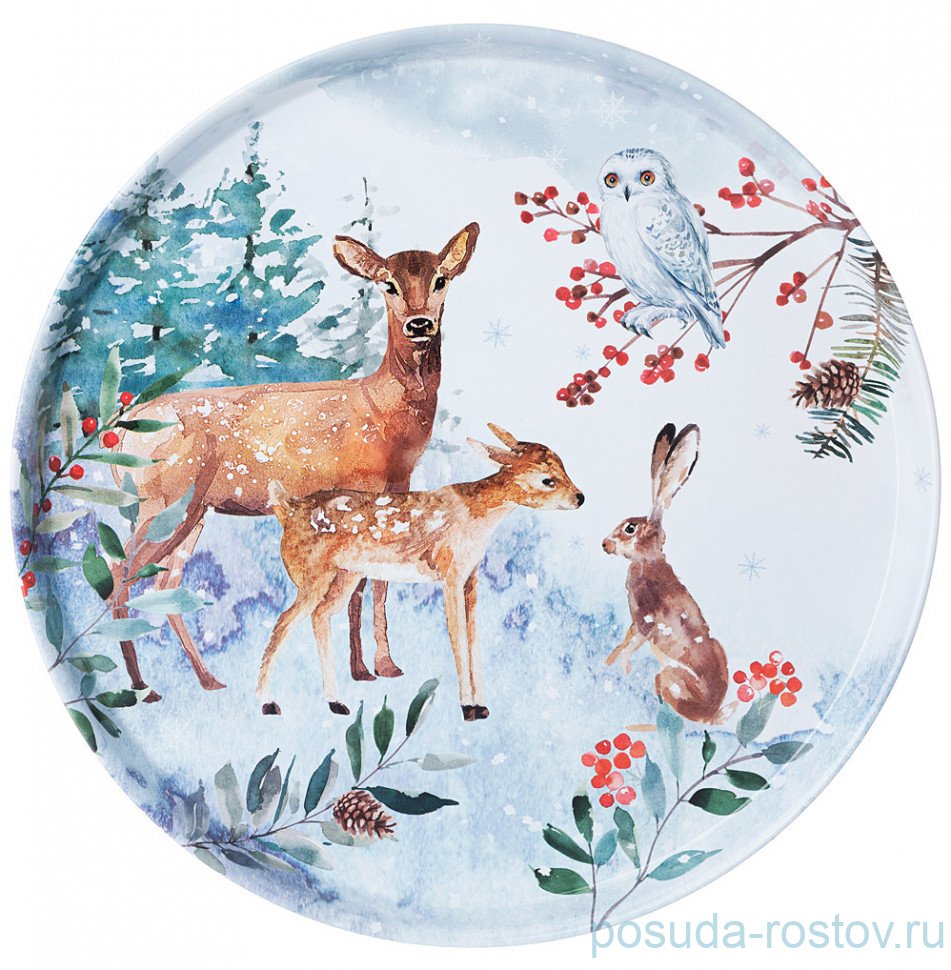 Поднос 33 х 2,1 см сервировочный "Зимняя сказка" / 293589 Поднос 33 х 2,1 см сервировочный "Зимняя сказка" / 293589