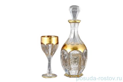Набор для вина 7 предметов (графин + 6 бокалов) &quot;Сафари /Матовое золото&quot; / 094178