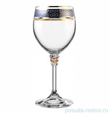 Бокалы для белого вина 200 мл 6 шт &quot;Оливия /Платиновая полоса с золотом&quot; / 123130