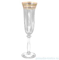 Бокалы для шампанского 190 мл 6 шт &quot;Анжела /Оптика /Золотые листики&quot; V-D / 125724