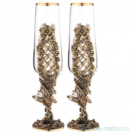 Бокалы для шампанского 180 мл 2 шт &quot;Цветочная фантазия&quot; / 293570