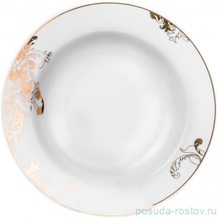 Набор тарелок 22,5 см 6 шт глубокие &quot;Дженни /Золотые ветки&quot; / 252877