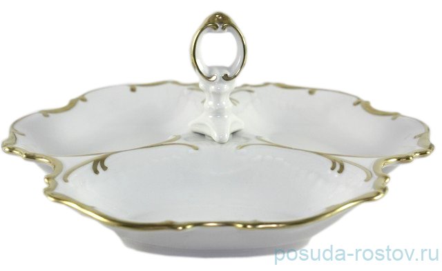 Менажница 19 см Bohemia Porcelan Moritz Zdekauer 1810 s.r.o. "Анжелика /Золотая отводка" / 061528 Менажница 19 см Bohemia Porcelan Moritz Zdekauer 1810 s.r.o. "Анжелика /Золотая отводка" / 061528