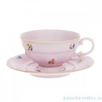 Набор чайных пар 200 мл 6 шт &quot;Соната /Мелкие цветы&quot; розовая / 199039