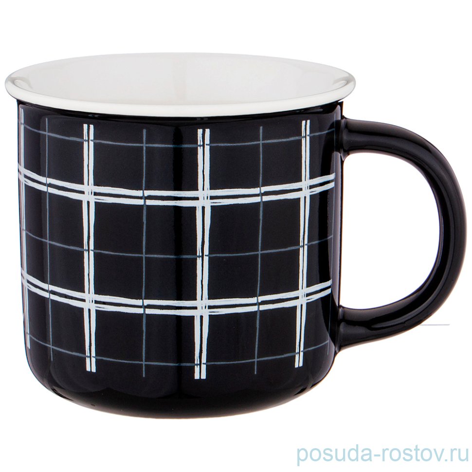 Кружка 400 мл "break time /чёрная клетка" / 228767