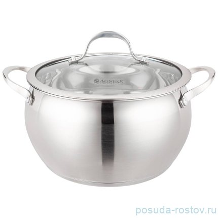 Кастрюля 24 х 13,5 см со стеклянной крышкой 6,2 л &quot;Apple&quot; / 275414