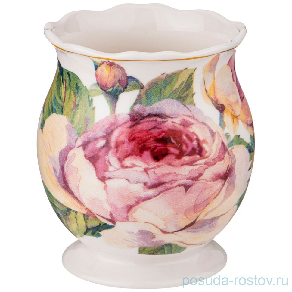 Подставка для чайных ложек 9 см белая "винтаж /розы" / 233550