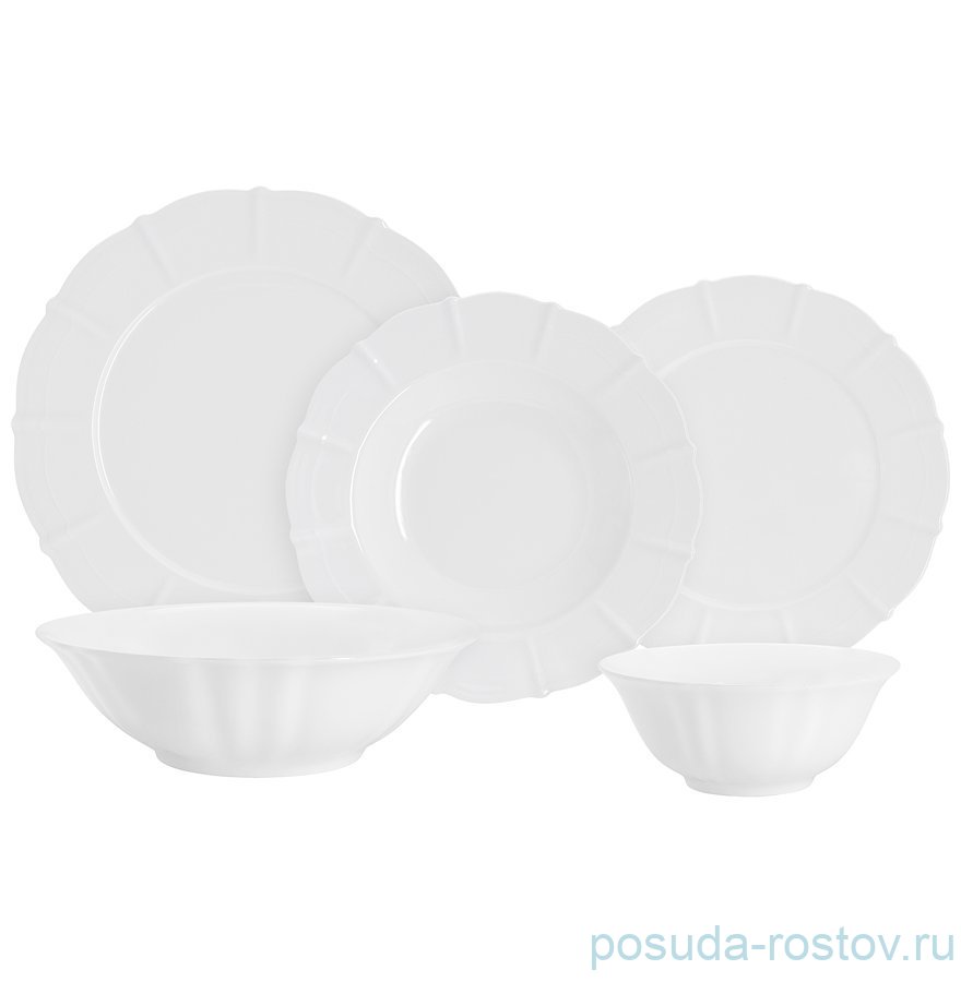 Столовый сервиз на 6 персон 21 предмет "Lotus white" / 369125