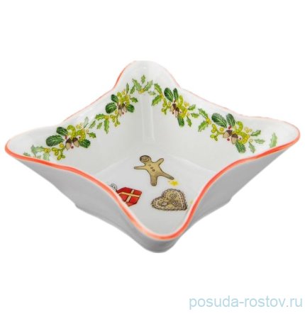 Салатник 10 см квадратный &quot;Мэри-Энн /Новый год&quot; / 157948